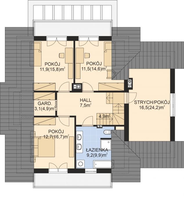 Rzut projektu APS 260 wariant 2 ECO -