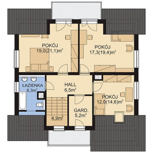 Rzut projektu APS 073 NEW - Poddasze