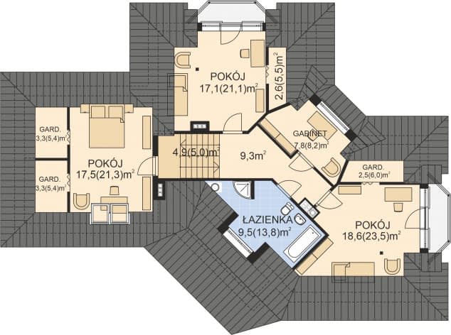 Rzut projektu APS 065 - Poddasze