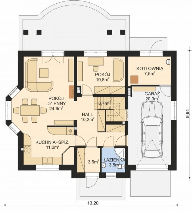 Rzut projektu APS 211 - Parter