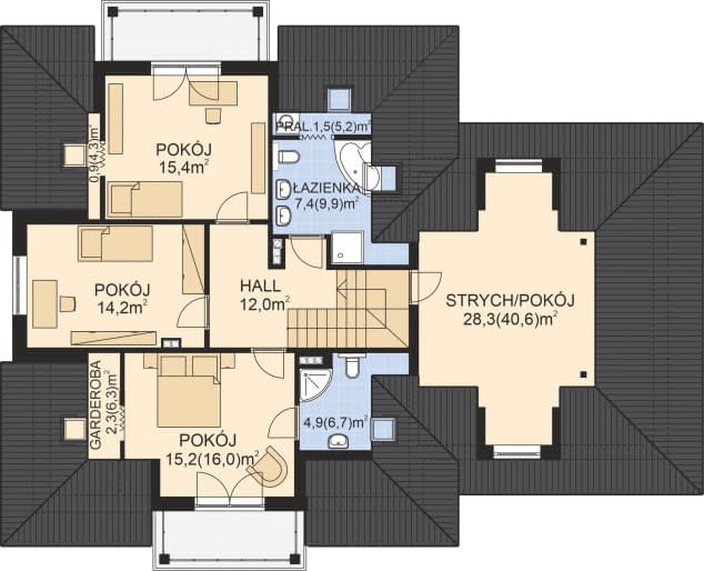 Rzut projektu APS 119 - Poddasze