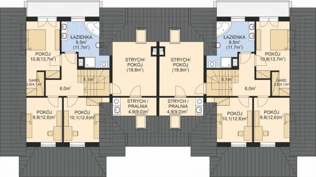 Rzut projektu APS 237 DWULOKALOWY -