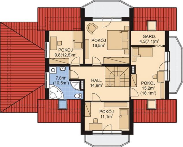 Rzut projektu APS 120 - Poddasze