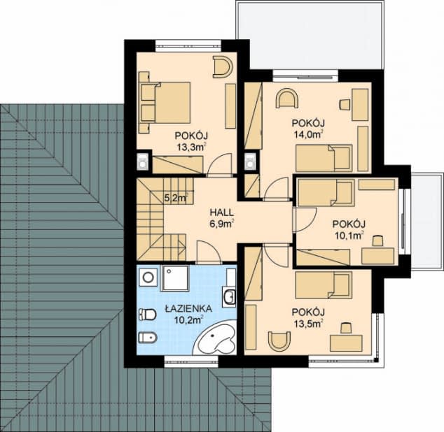 Rzut projektu APS 266 - Poddasze