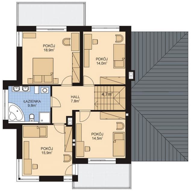 Rzut projektu APS 274 - Poddasze