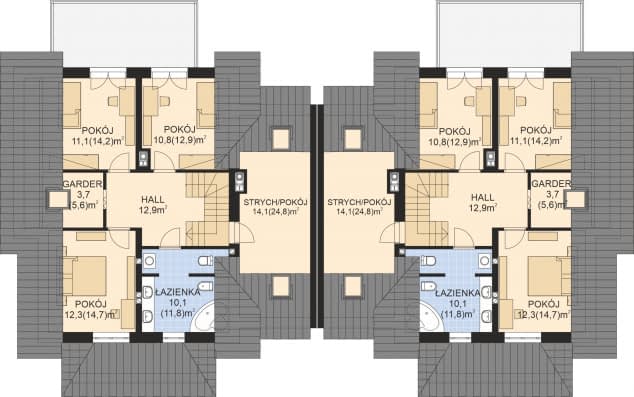 Rzut projektu APS 149 NEW - Poddasze