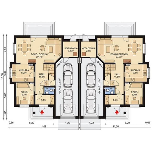 Rzut projektu APS 166 NEW ECO - Parter