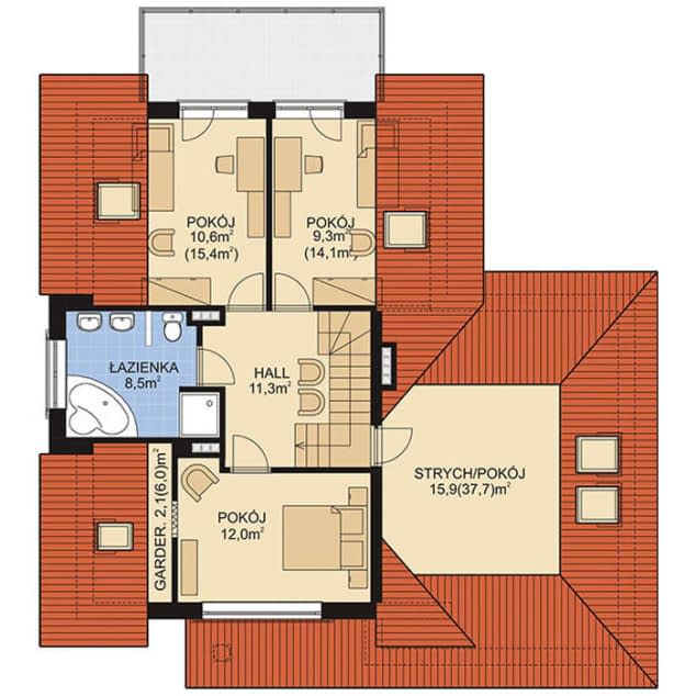 Rzut projektu APS 147 - Poddasze
