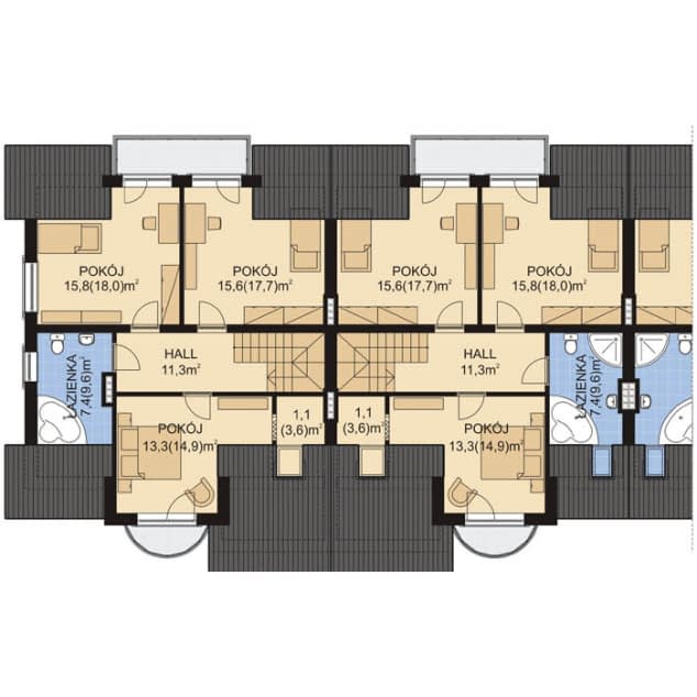 Rzut projektu APS 158 - Poddasze