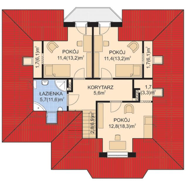 Rzut projektu APS 159 - Poddasze