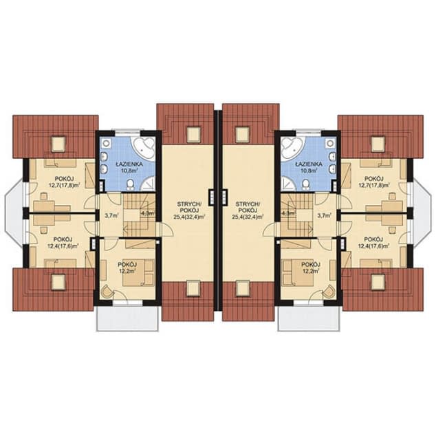 Rzut projektu APS 182 - Poddasze