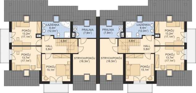 Rzut projektu APS 194 NEW - Poddasze