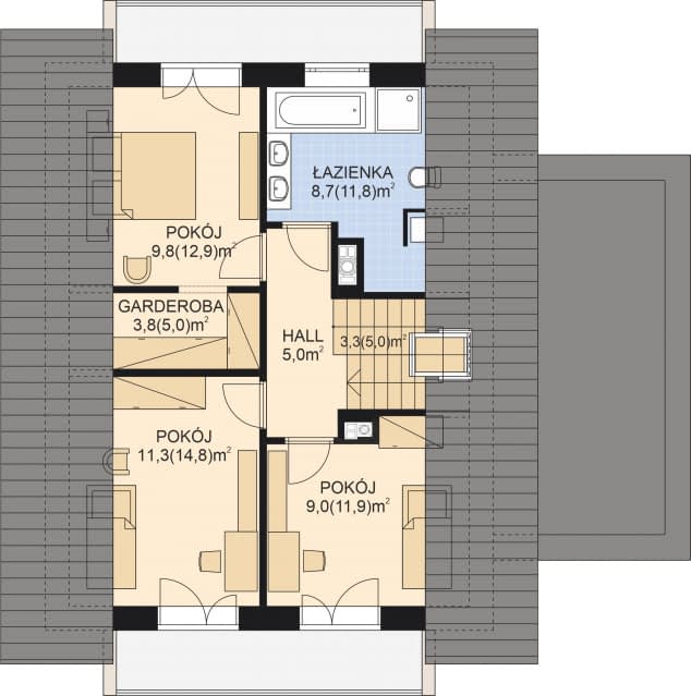 Rzut projektu APS 227 wariant 3 -