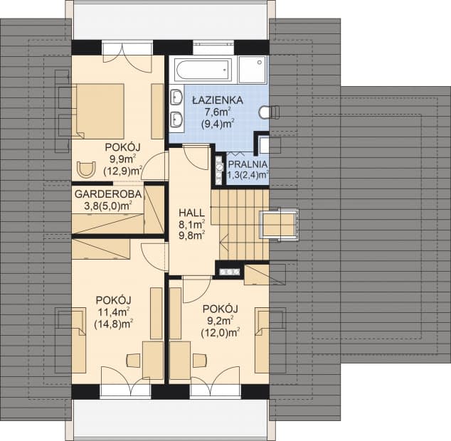 Rzut projektu APS 227 wariant 2 - 