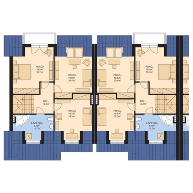 Rzut projektu APS 210 - Poddasze