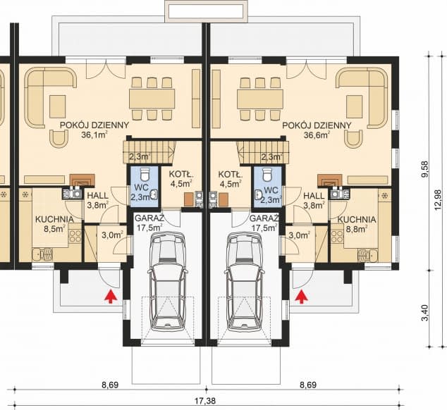 Rzut projektu APS 253 ECO - Parter