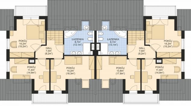 Rzut projektu APS 254 DWULOKALOWY - Poddasze