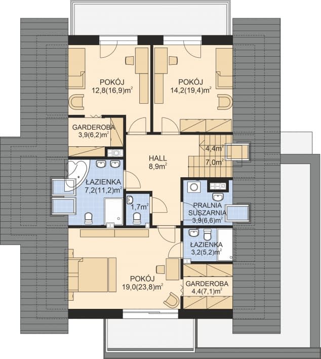 Rzut projektu APS 268 - Poddasze
