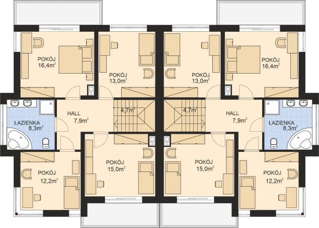 Rzut projektu APS 279 - Piętro