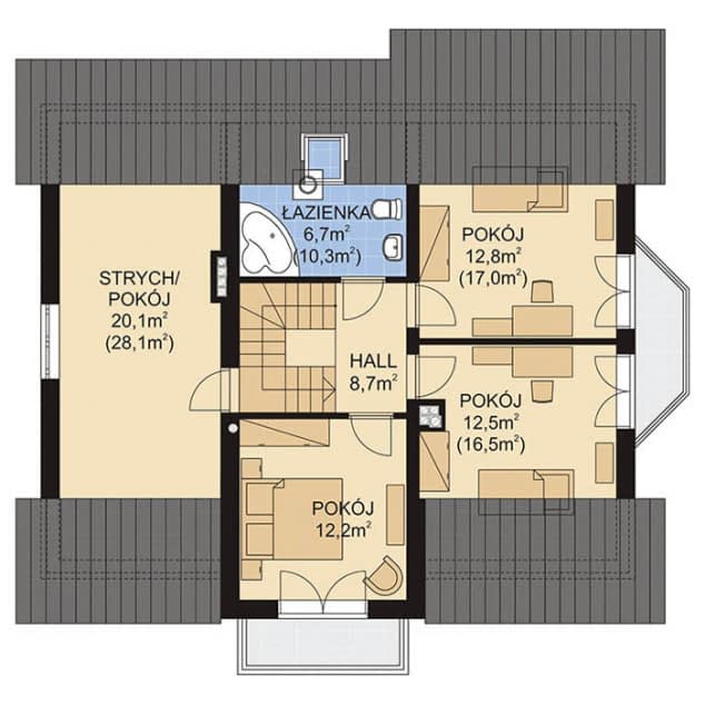 Rzut projektu APS 242 NEW - Poddasze