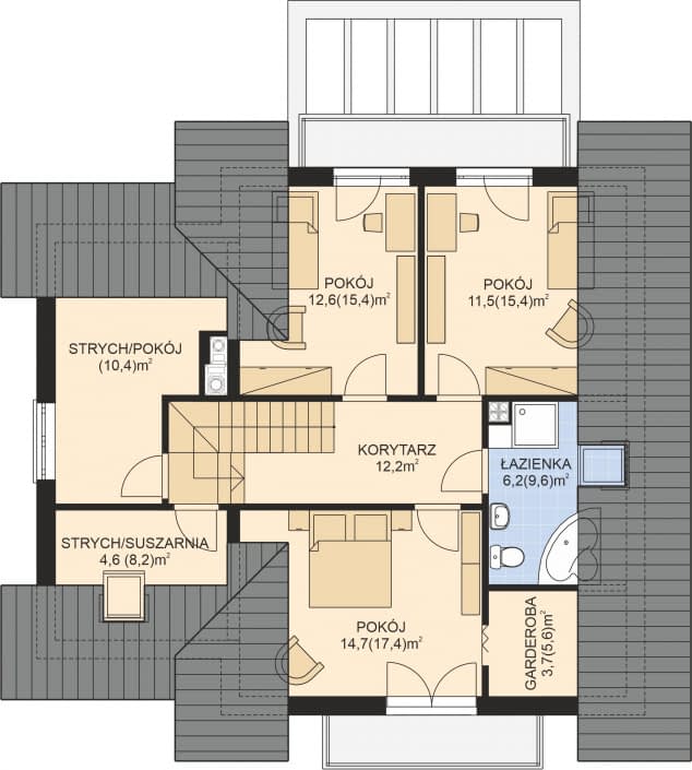 Rzut projektu APS 184 NEW ECO - Poddasze