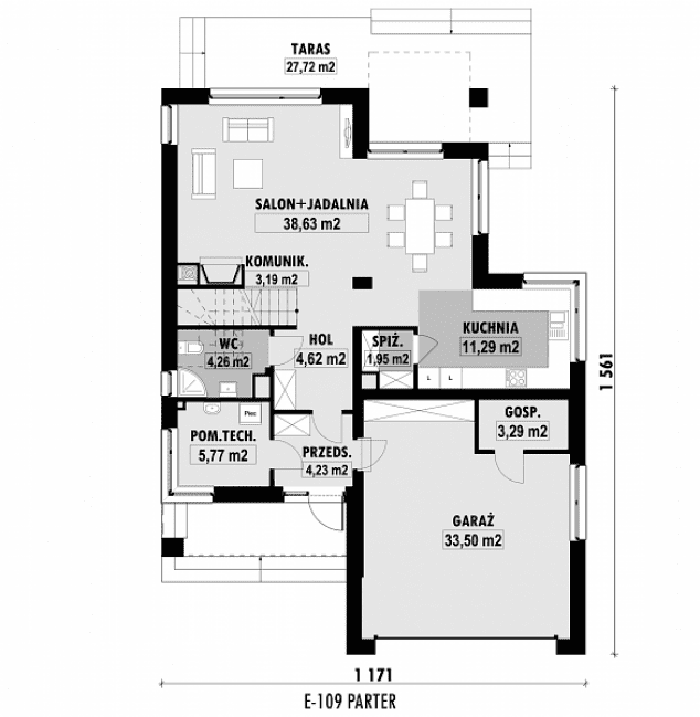 Rzut projektu E-109 -