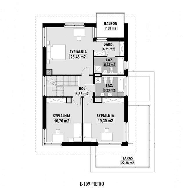 Rzut projektu E-109 -