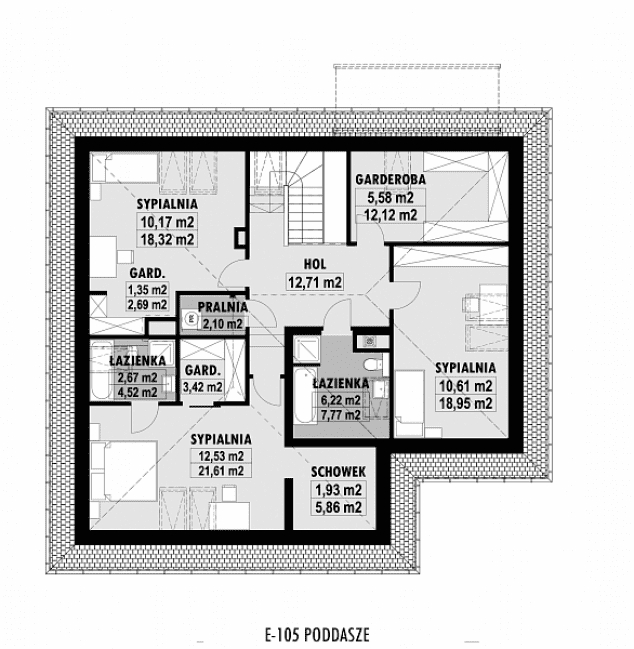 Rzut projektu E-105 -