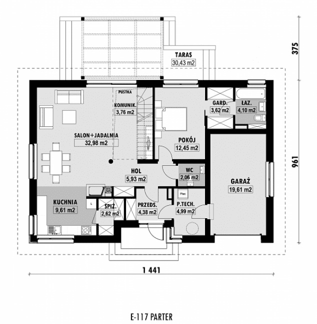 Rzut projektu E-117 -