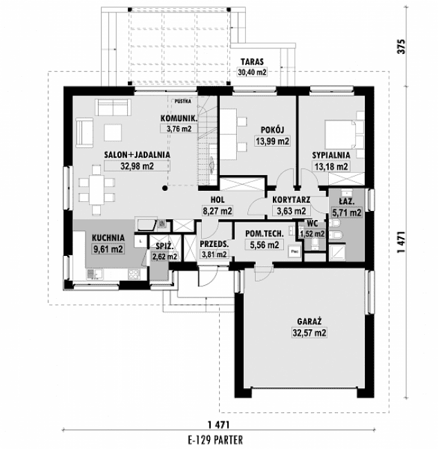 Rzut projektu E-129 -  