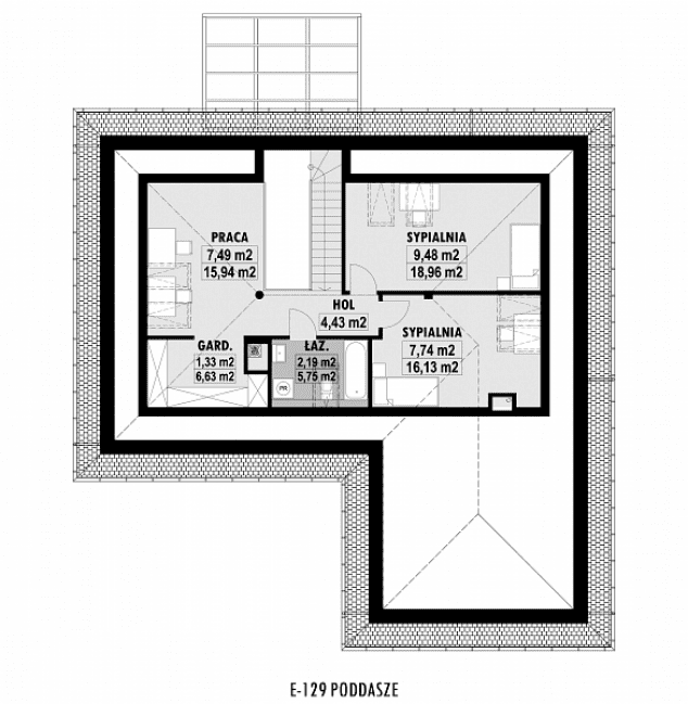 Rzut projektu E-129 -
