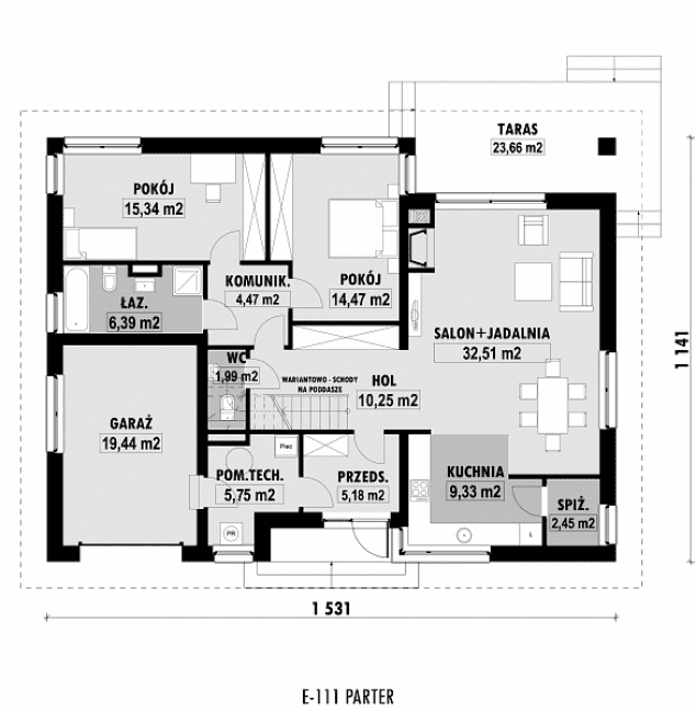 Rzut projektu E-111 -