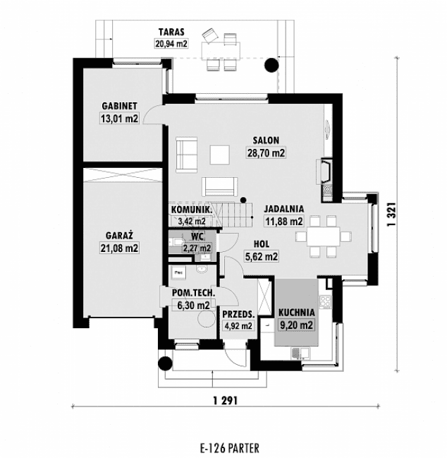 Rzut projektu E-126 -