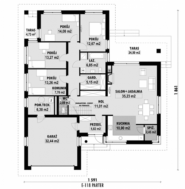 Rzut projektu E-118 -