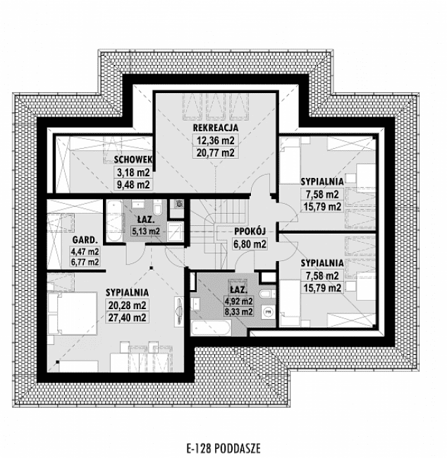 Rzut projektu E-128 -
