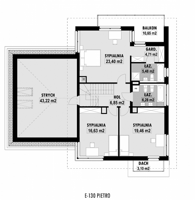 Rzut projektu E-130 -