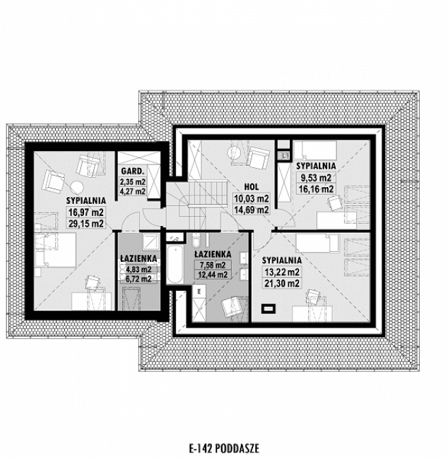 Rzut projektu E-142 -  