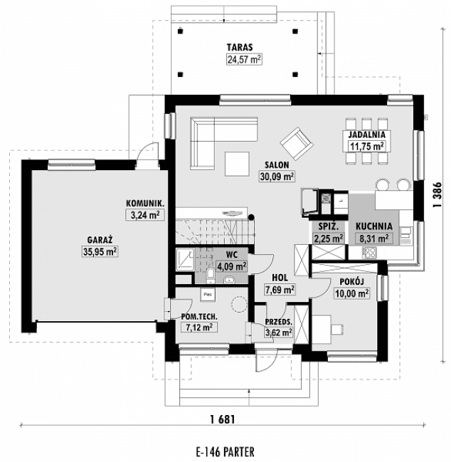 Rzut projektu E-146 -  