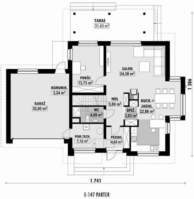 Rzut projektu E-147 -  
