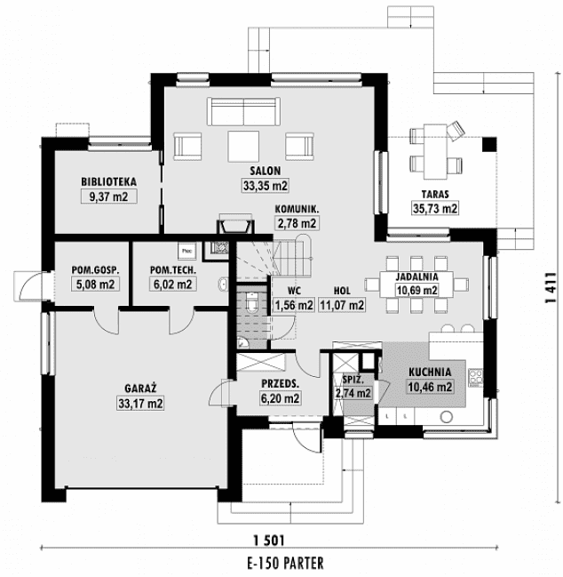 Rzut projektu E-150 -
