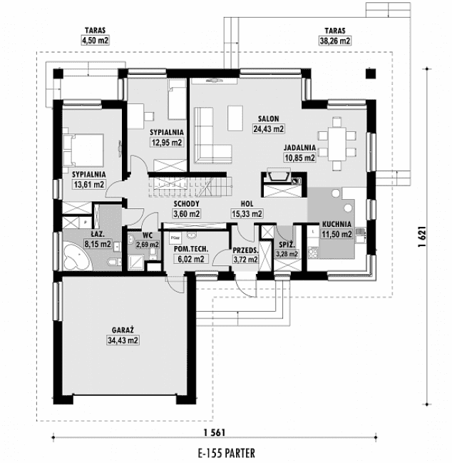Rzut projektu E-155 -