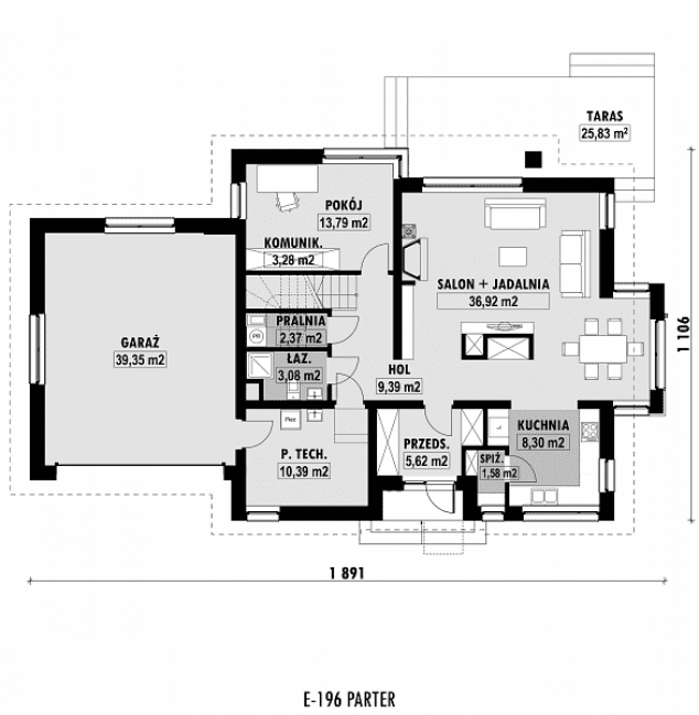 Rzut projektu E-196 -  