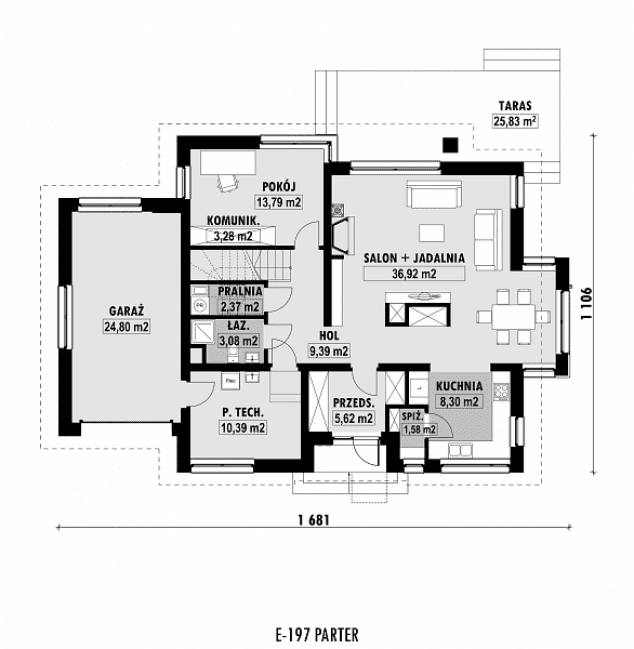 Rzut projektu E-197 -