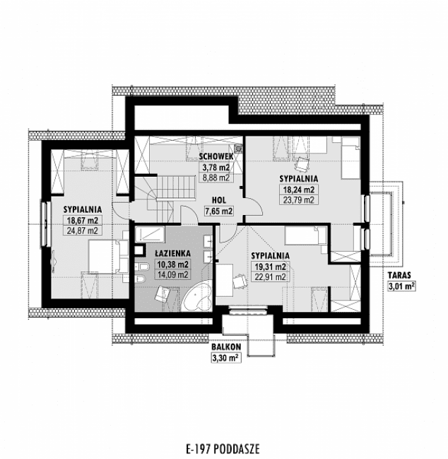 Rzut projektu E-197 -