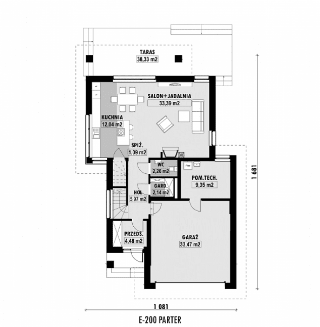 Rzut projektu E-200 -