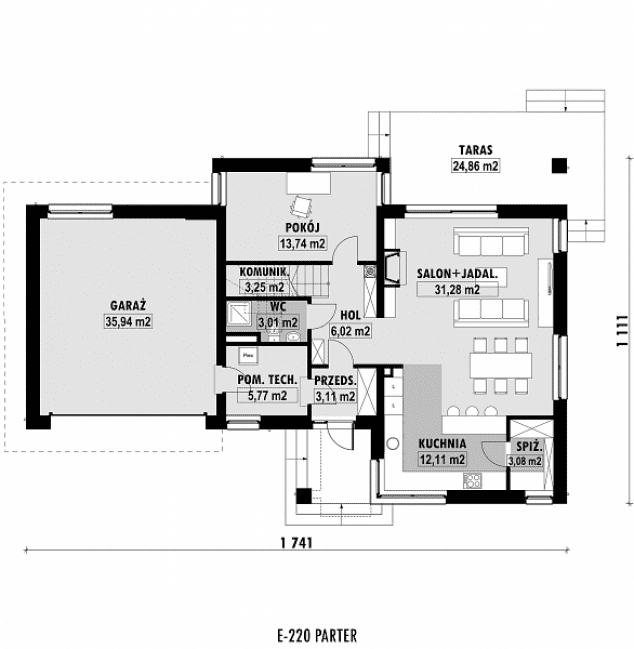 Rzut projektu E-220 -