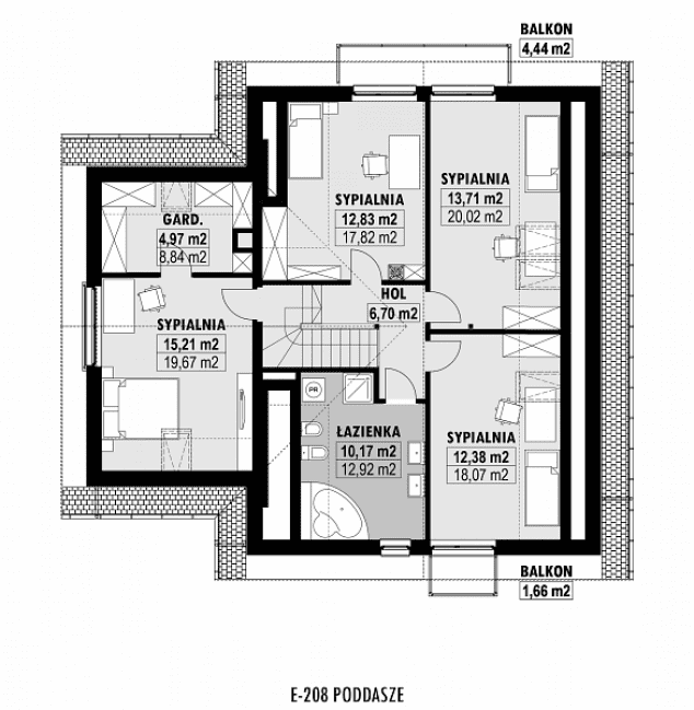 Rzut projektu E-208 -  