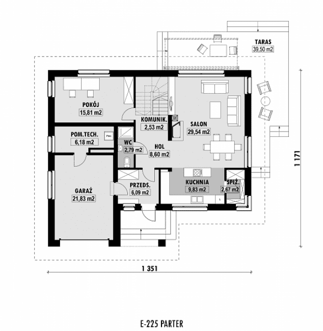 Rzut projektu E-225 -