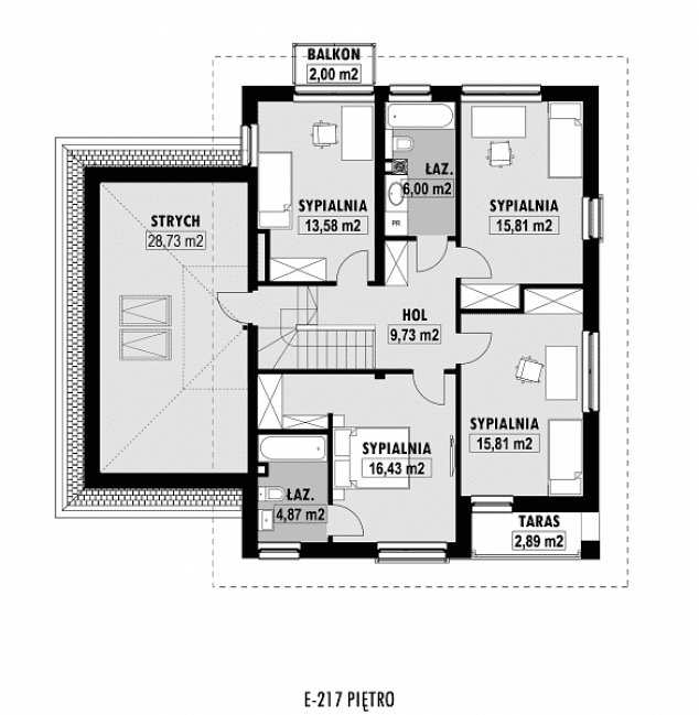 Rzut projektu E-217 -