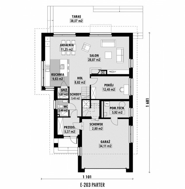 Rzut projektu E-203 -  